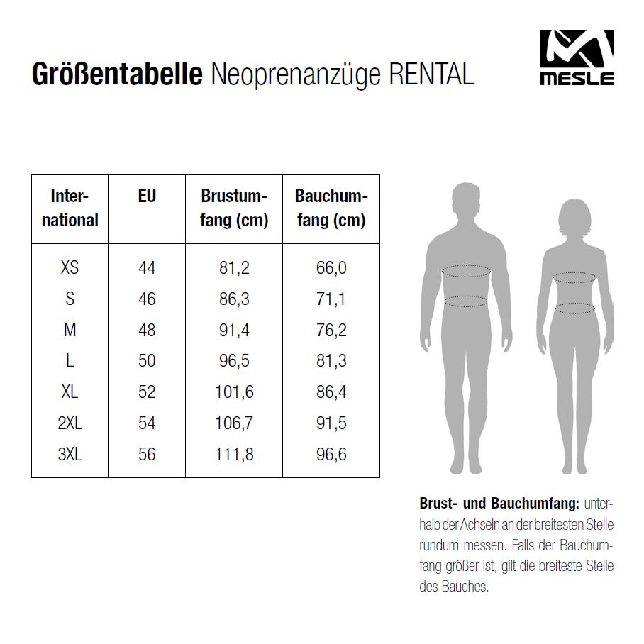 Mesle Neoprenanzug Shorty Rental Unisex 3 mm