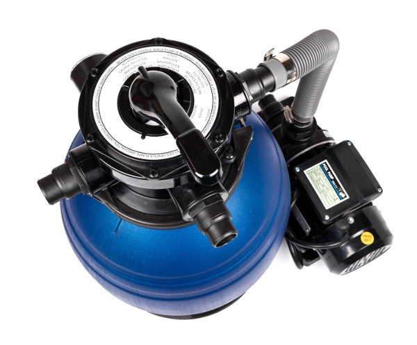 Sandfilteranlage blau Draufsicht