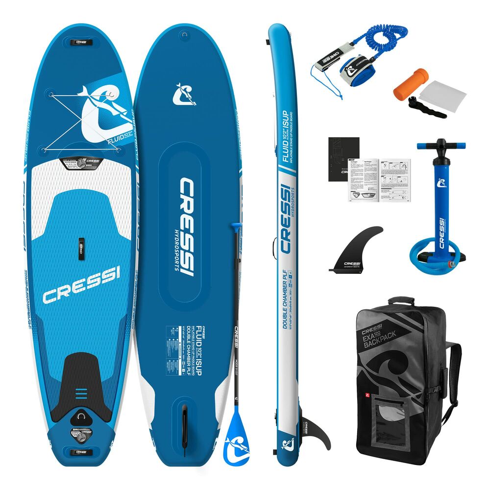 Stand Up Paddel Cressi Fluid All Round iSUP Set 10,2" Blau