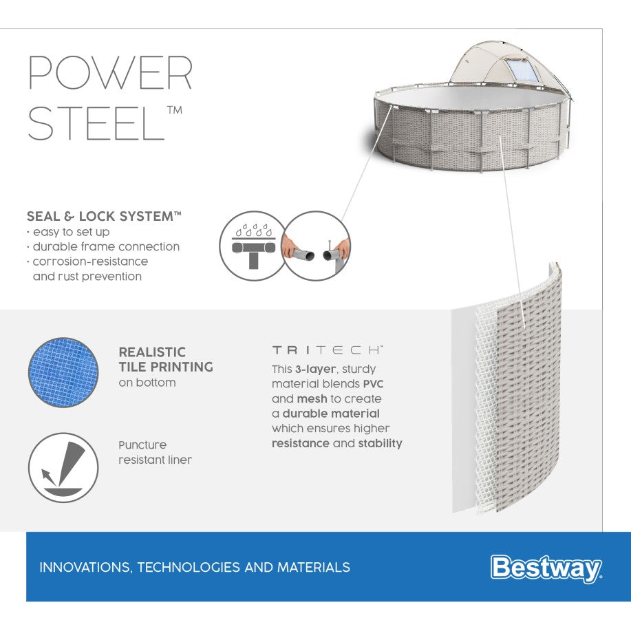 Bestway Power Steel Pool Set 396x107 mit Sonnenschutz