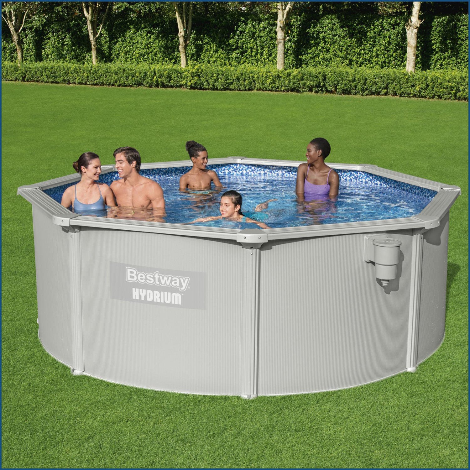 Hydrium™ Stahlwandpool Komplett-Set mit Sandfilteranlage Ø 360 x 120 cm