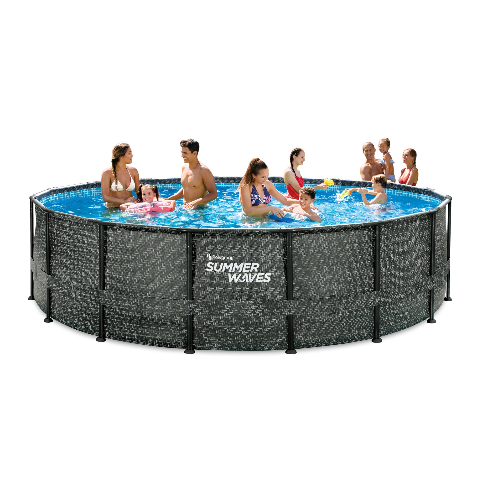 Summer Waves Elite Pool Ø488x122 cm, rattan grau