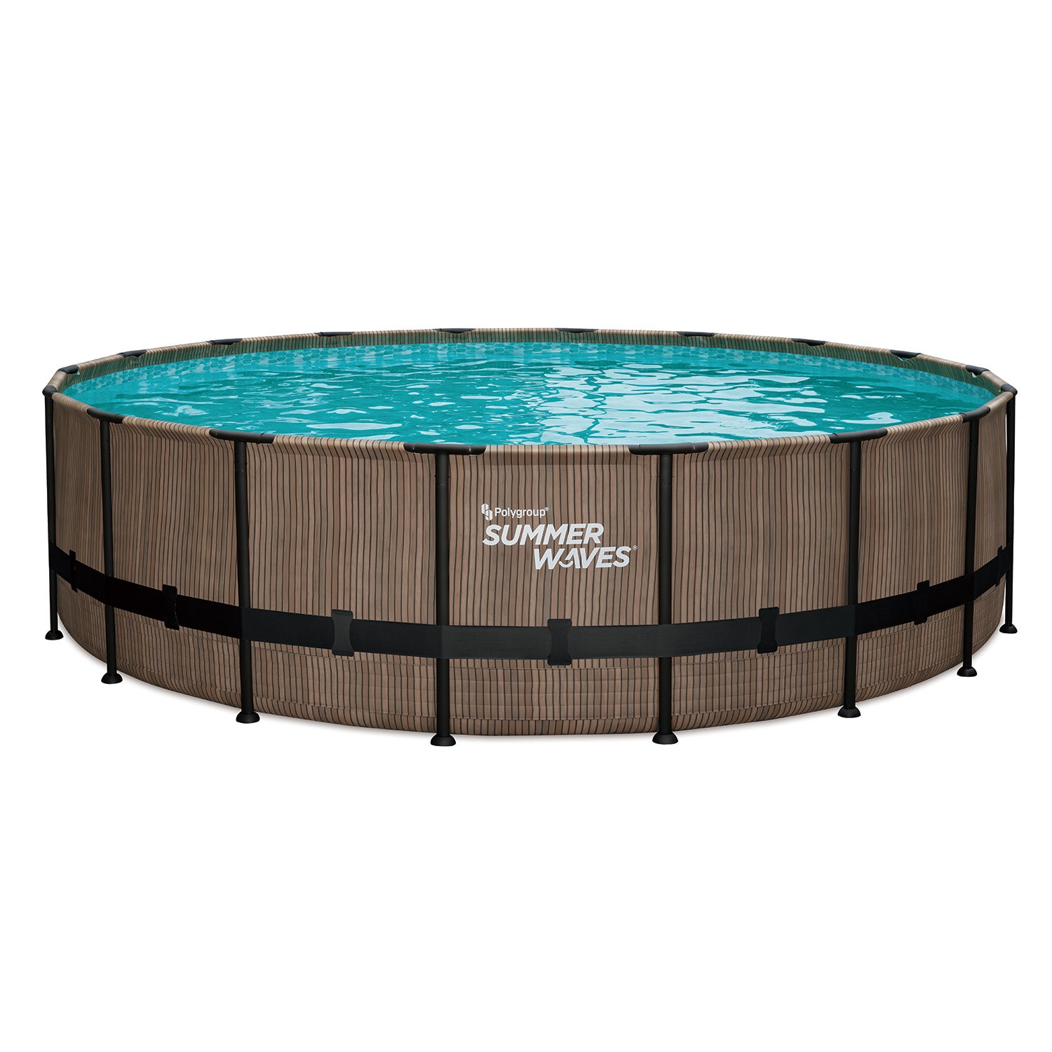 Summer Waves Elite Rundpool Ø549x132 cm, teak inkl. Zubehör