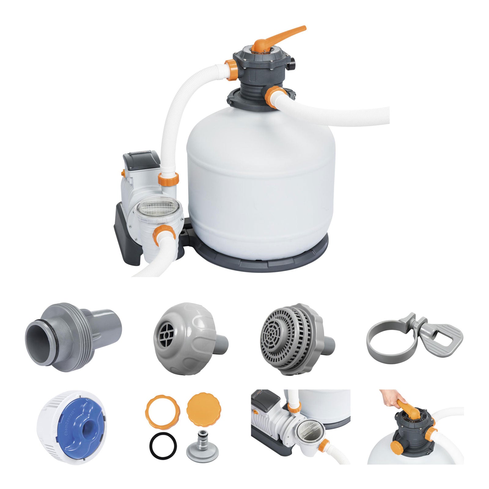 Flowclear Sandfilterpumpe Gesamtansicht Set