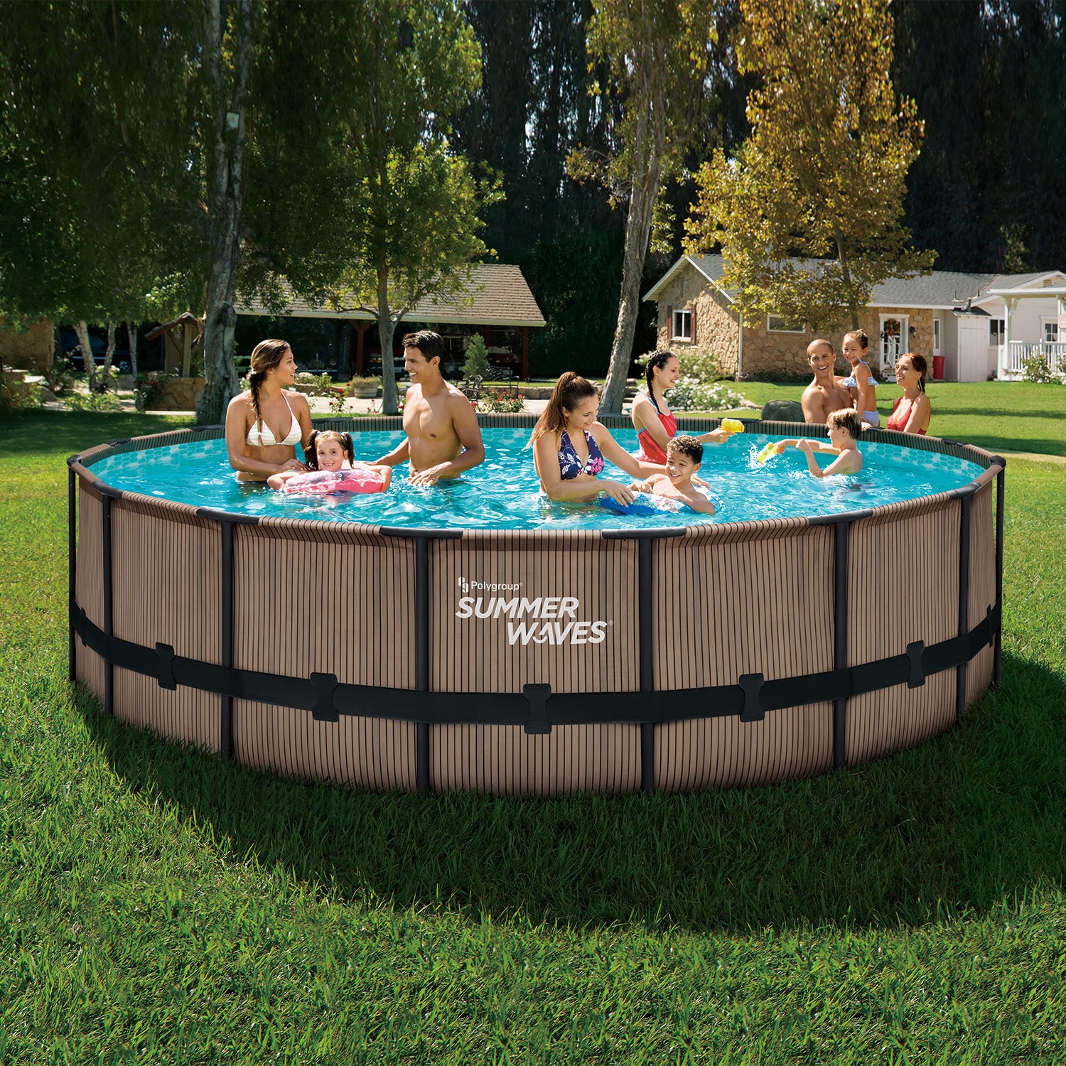 Summer Waves Elite Pool Ø488x122 cm, teak