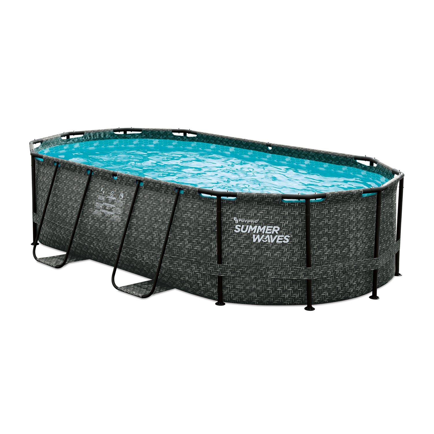 Summer Waves Active Pool Oval 424x250x100 cm Rattan grau