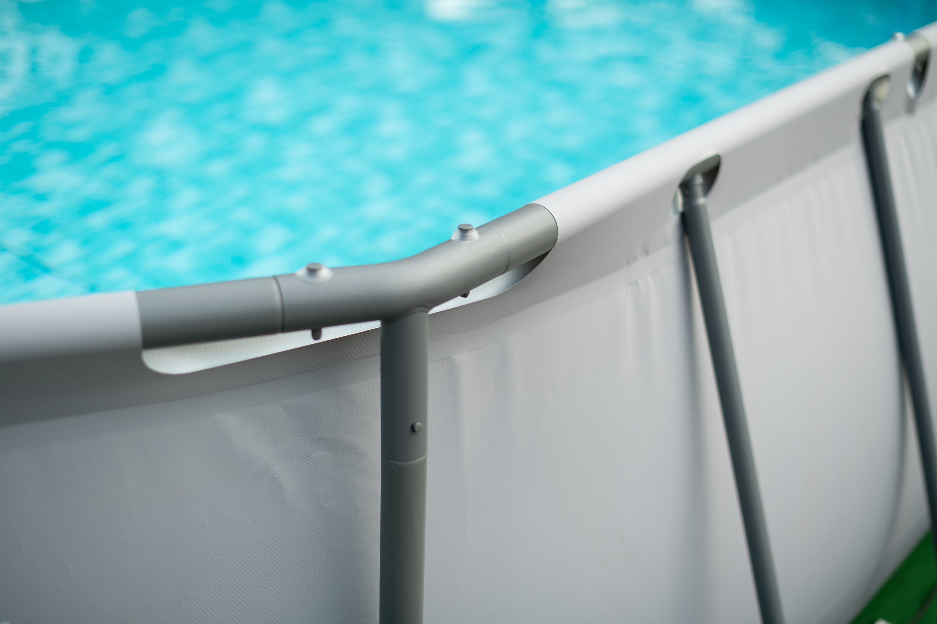 Summer Waves Active Frame Pool Set, Aufstellpool grau, oval Ø 488x305x107 cm