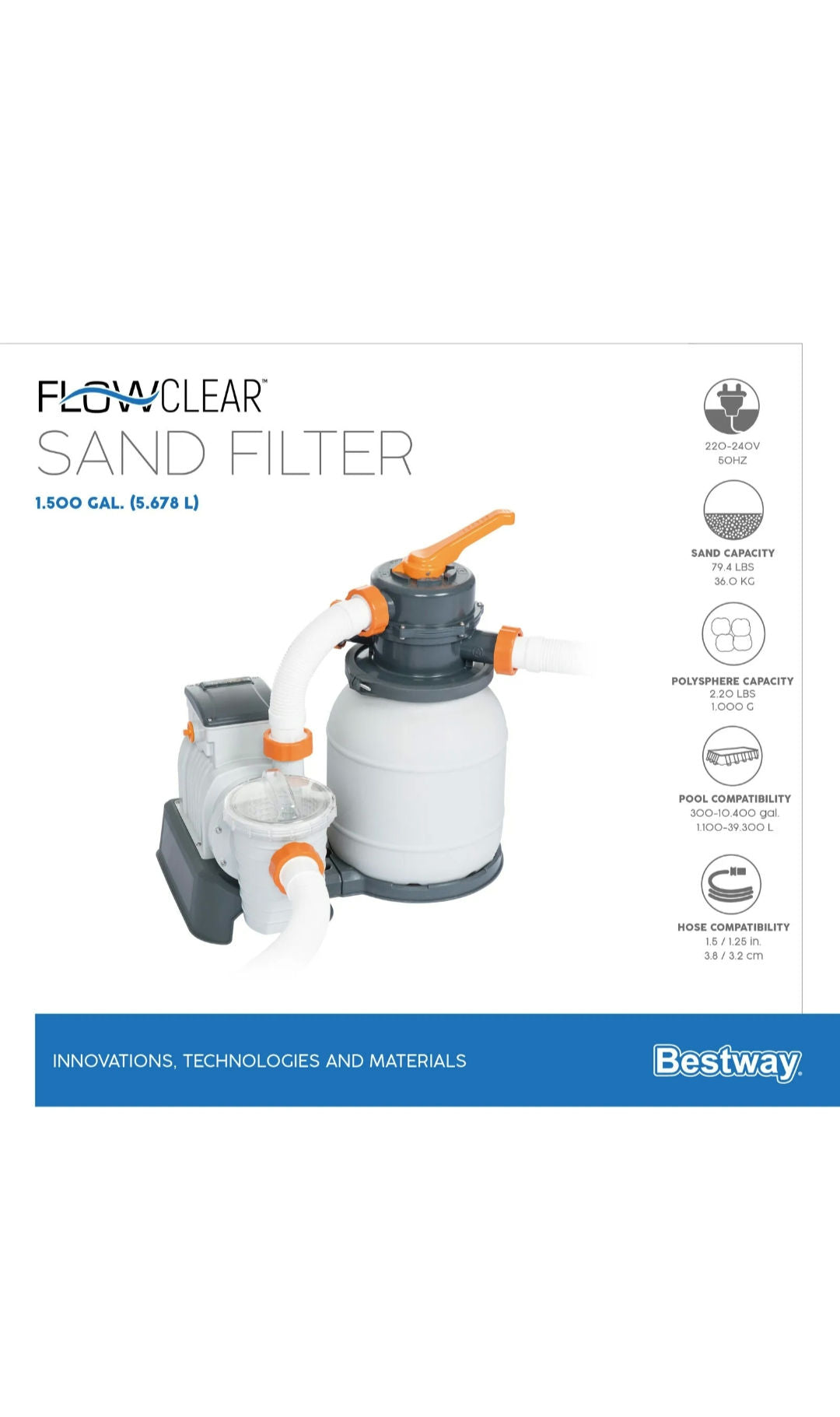 Flowclear Sandfilteranlage 5.678 l/h Pool Sandfilter Sandfilterpumpe