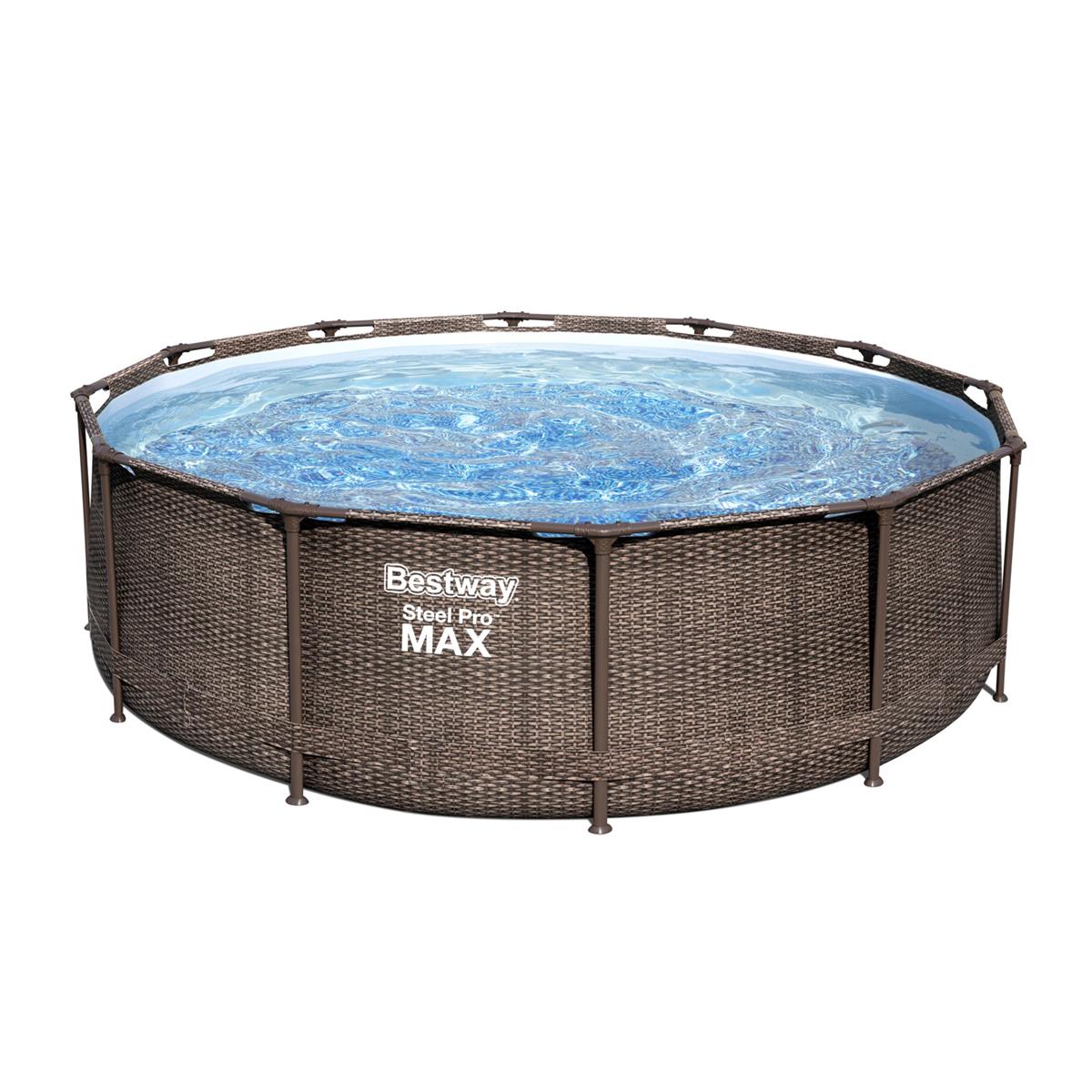 Frame Pool Bestway Steel Pro MAX 366x100 cm Ersatzfolie Rattanoptik Braun
