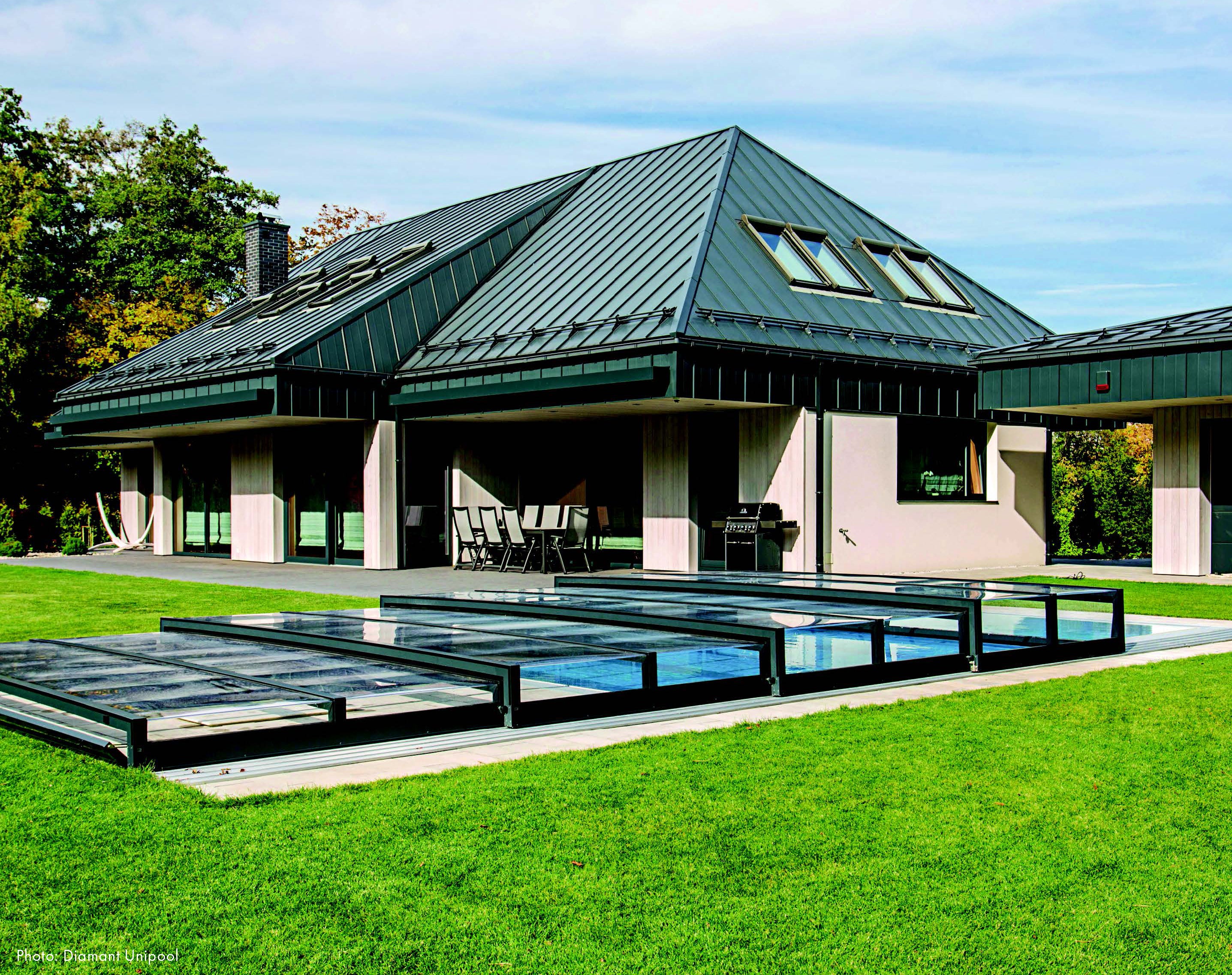 Trend PUline EXKLUSIV Polycarbonat Klarglas 4 mm | 3 Segmente | Innenbreite 300 cm | Länge 550 - 750 cm