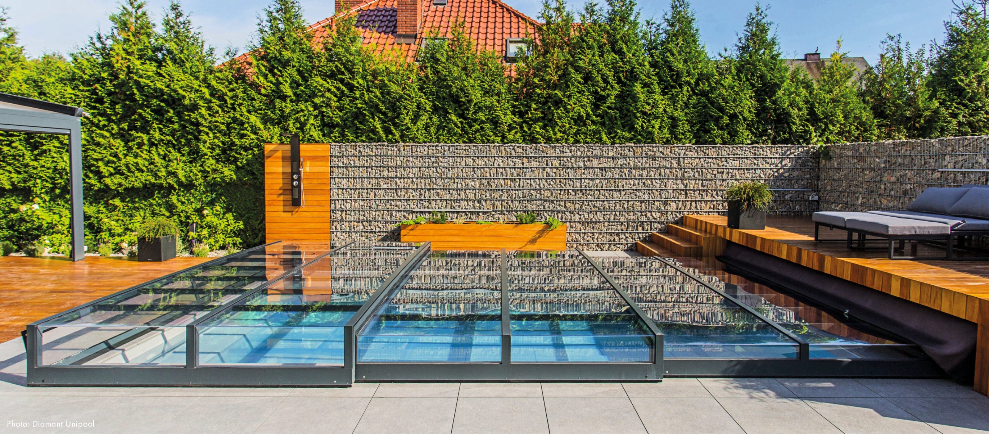 Trend PUline EXKLUSIV Polycarbonat Klarglas 4 mm | 3 Segmente | Innenbreite 300 cm | Länge 550 - 750 cm