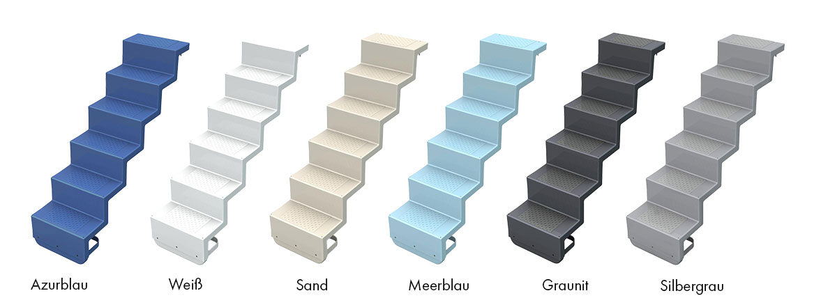 Treppe Eleganz 5-stufig | Randbefestigung lange Ausführung | 60 lang