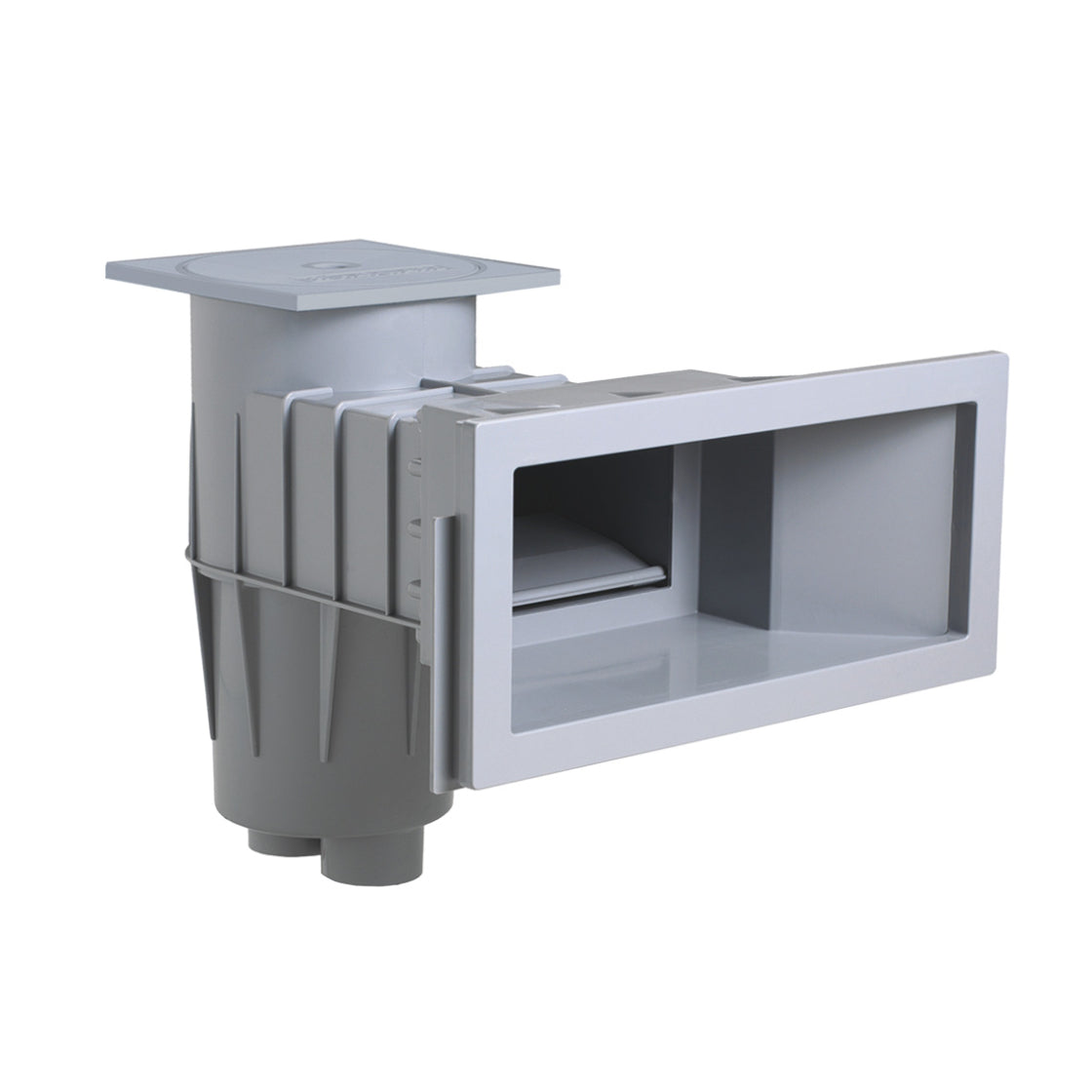 Set Astralpool Skimmer Breitmaul | inkl. 2 Trend Einlaufdüsen mit Mauerdurchführung | Hellgrau