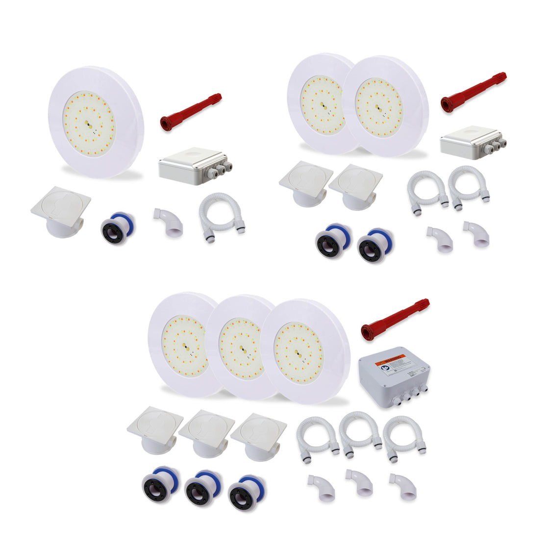 LED Unterwasser Scheinwerfer Set | DVM | RGB | Ø 100 mm | in versch. Ausführungen
