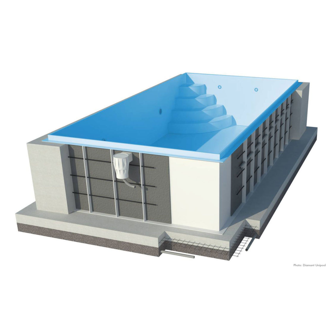 PPline Skimmerpool Silber – 1,5 m Tiefe, Auswahl möglich