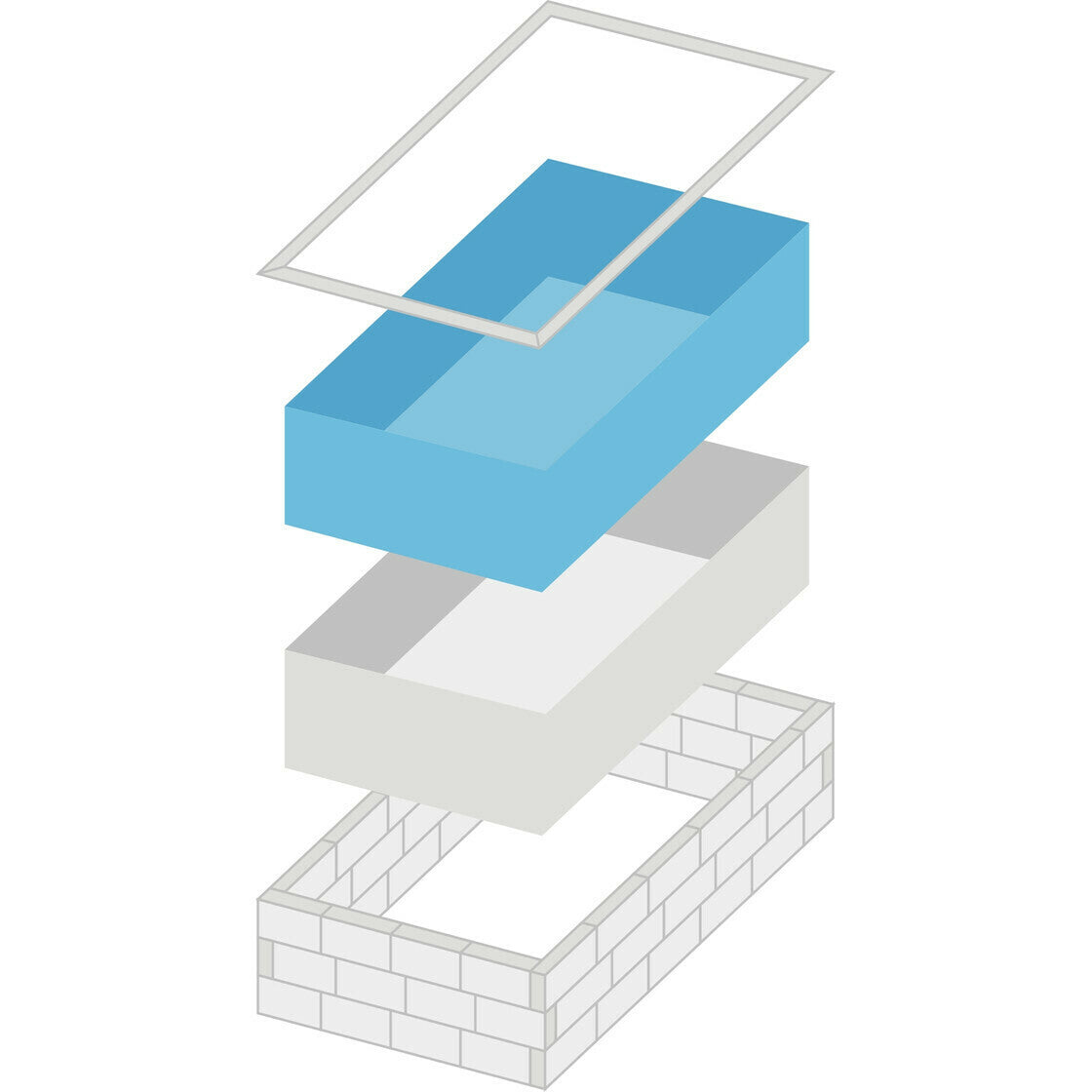 TrendStone Basis Set | Rechteckpool 600 x 300 x 150 cm | Blau | Treppe Oblique links