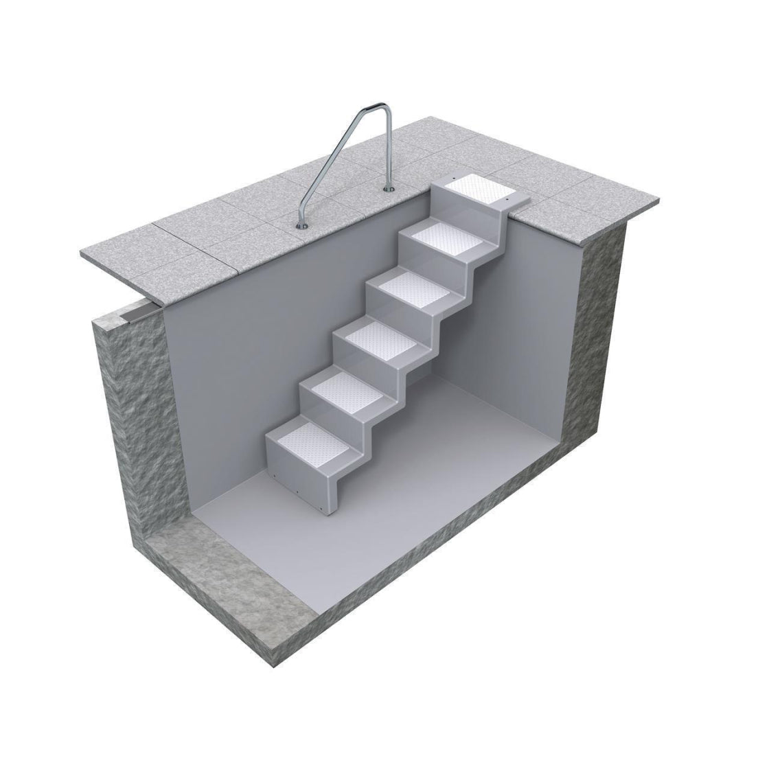 Thermo-Schwimmbecken 6m x 3m x 1,5m Rechteckbecken | Treppe Eleganz