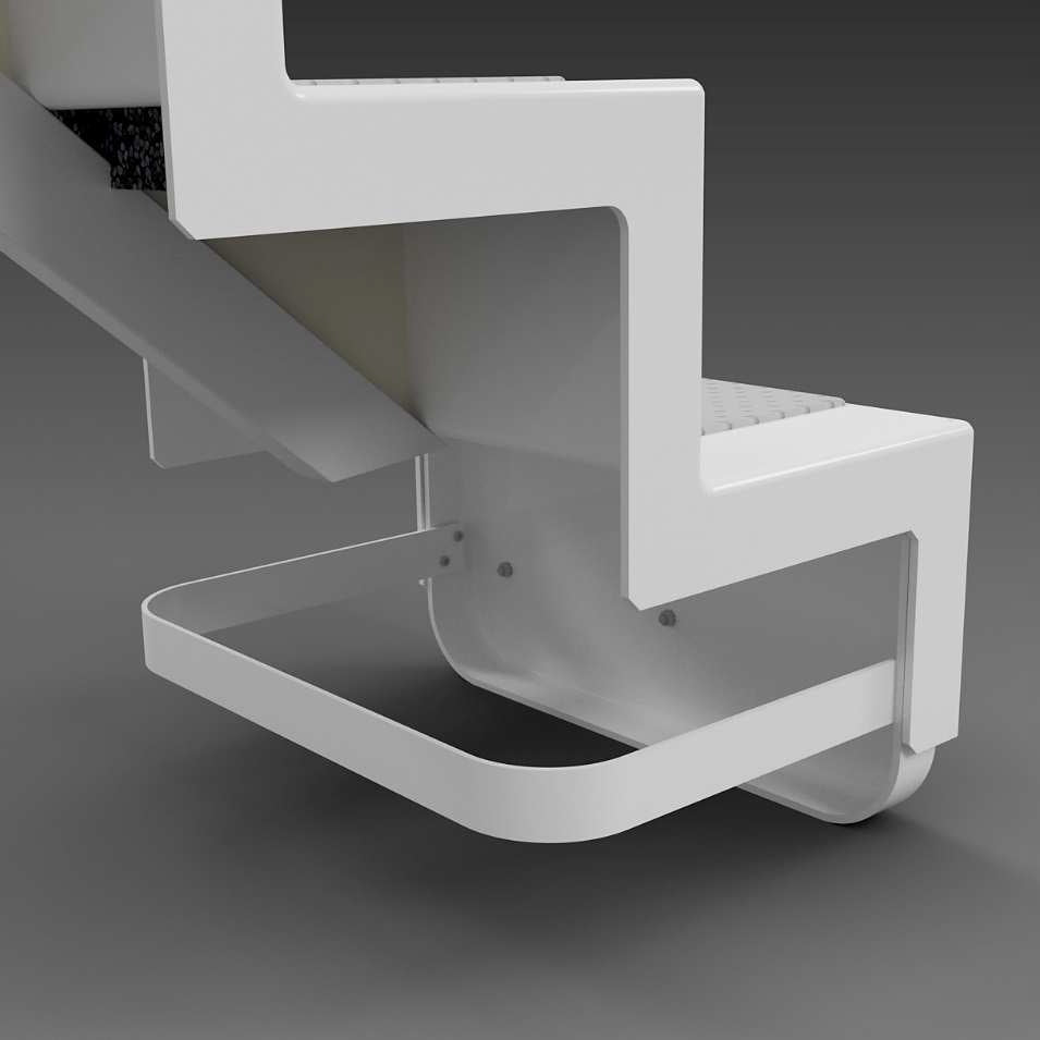 Treppe Eleganz 5-stufig | Randbefestigung lange Ausführung | 60 lang