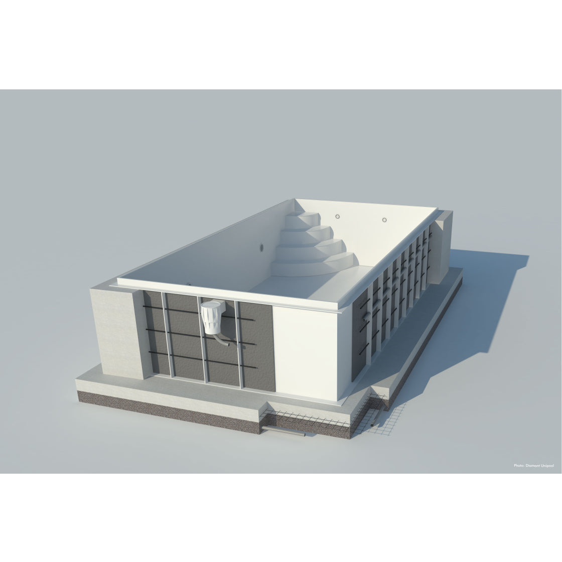 Thermo-Schwimmbecken Set 6m x 3m x 1,5m Rechteckbecken